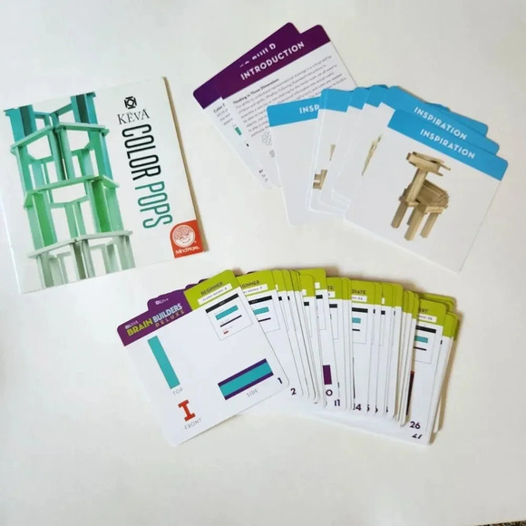 KEVA PLANKS Teal Maple Learn Stack Build Brain Toy 2013 Mindware Precision Green - Picture 9 of 16